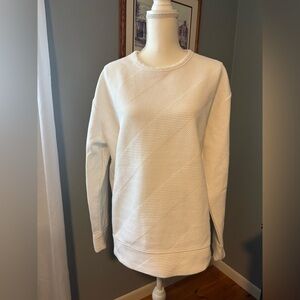 Express White Textured Sweatshirt